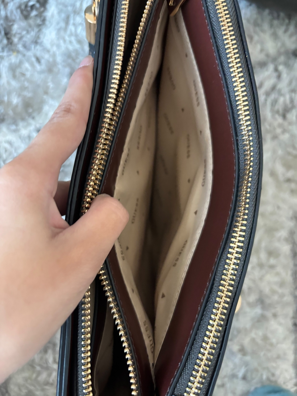 Brown Monogram Satchel Handbag - Picture 6 of 6